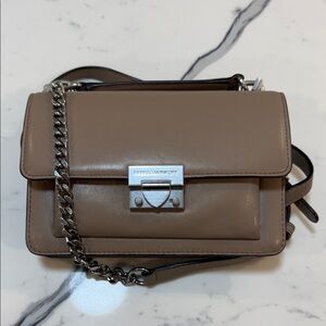 Rebecca Minkoff Taupe Leather Mini Crossbody Bag